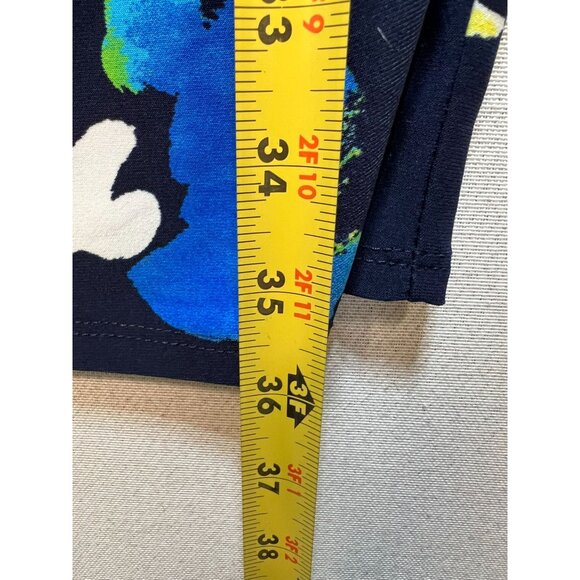 Lauren Ralph Lauren Womens Ruched Wrap V Neck Dress Cap Sleeve Sz 4P Navy Floral - Picture 8 of 10